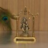 Metal Gold Plated Radha Krishna Idol Sculpture Statue Figurine Decorative Showpiece for Janmashtami Home Decoration Temple and Gift (Size 7 x 5 Inches) (1 Pieces)
