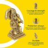 100% Pure Brass Lord Hanuman Idol, Hanuman Ji Murti for Car, Desk, Home Mandir, Yellow Antique Finish
