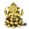 Brass Ganesha on Lotus Showpiece, Ganesha Murti, Ganesha Idol for Home, Ganesha Statue for Home Temple, Standard, Pack of 1