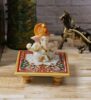 Lord Ganesha with Crown on Marble Chowki (LxWxH - 4INx4INx4IN)