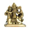 Brass Shiva Parvati Pariwar - Shiva Family | Shiva Bholenath Shankar Parvati Ganesh Ganesha Nandi Family Murti Idol Statue Sculpture - Small Size - 2.25" inches