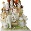 Lord Shiva Parivar Idol, 8.5 Inches, Marble Dust, Multicolor, 1 Piece