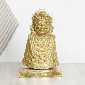 Brass Lord Khatu Shyam Baba Ji Idol Statue Puja Figurine Religious Pooja Gift Home D?cor Showpiece 9 Inch.
