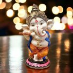 Handcrafted Resin Little Ganesh Sculpture Showpiece for Home Office Decor