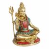 Brass Shiva Idol 5.5 Inch Multicolor