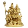 Brass Lord Shiva Parvati Kartikeya and Ganesha Murti Shiv Family Parivar Shivlin Idol Statue for Home D?cor Mandir Temple Gift Showpiece 9 Inches Height