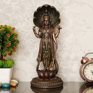 Efinito. 13" Standing Vishnu Idol Statue for Home Pooja Room - Lord Vishnu God Venkateshwara Narayan Avatar Spiritual Showpiece Figurine for Temple Mandir Puja Room., Resin