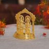 Gold Plated Laxmi Ganesh Idol Showpiece - Metal Lakshmi Ganesh Statue - Diwali Home Decoration Items Gift - Lakshmi Ganesh for Diwali puja