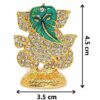 Ganesh Idol Ganesha on Leaf Patta Murti Ganpati Vinayaka Statue (B-16) Green Gold Metal Statue for Home D?cor Car Dashboard Mandir Pooja Murti Temple Puja Office Table Showpiece