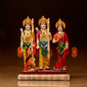 Polyresin Ram Darbar Murti Statue Idol Ram Darbar Family for Pooja Room Home Temple Office Decor 6 Inch