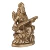 Brass Saraswati with Veena Sitting on Lotus Showpiece Figurines | Saraswati Playing Sitar | Devi Siddhi Idol for Puja Size - 6In