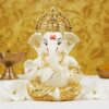 Ceramic Car Dashboard Ganesha Idol, 3.5 x 2 inch,1 Idol