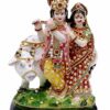 Stone Work Radha Krishna Cow God Idol, Murti Figurine Religious Pooja Gift Items for Mandir | Temple | Home |Office (8 * 14 * 22 CM)(Multicolour)