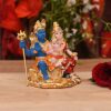 Lord Shiv Parivar Idol Shiv Ganesha Showpiece - God Shiv Parvati Ganesh Shiva Idols Sculpture Murti (Size 3.5 x 2 Inches).