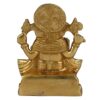 Brass Lord Ganesha Sitting on Singhasan with Left Leg Folded Ganesh Bhagwan Idol Ganpati Murti Metal Statue for Home Office Entrance Decor Diwali Pooja