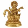 Efinito? Brass Metal Statue Saraswati MATA Hindu Goddess Religious Idol Sculpture Gifts for Home Temple Mandir