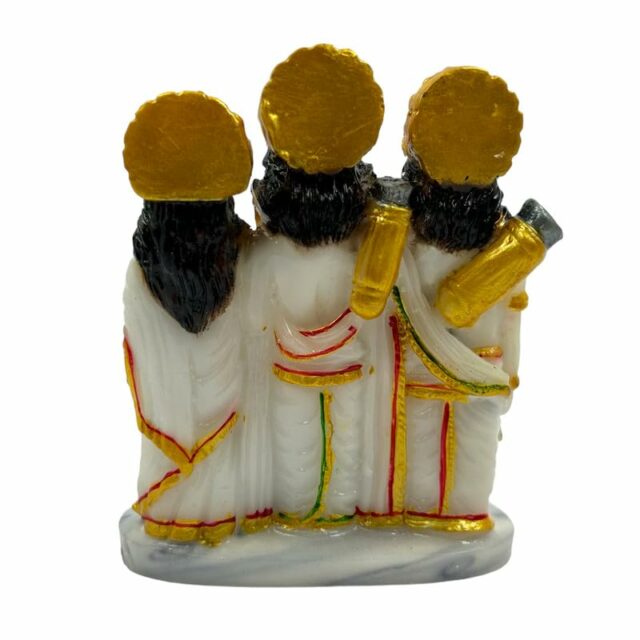Pure Marble Ram Ji Darbar with MATA Sita, Laxman Or Hanuman Ji Murti for Pooja Home Temple Idol - (Size : 10 x 9 x 5 Cms) - White.