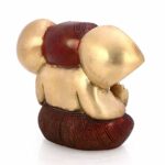 Brass Ganesha Idol Sitting Statue Long Ear Showpiece Figurine for Home Temple Decoration