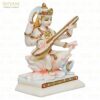Maa Sarasvati Sitting Murti for Pooja Room 6" Goddess Maa Saraswati Idol Statue for Temple School Home Decor Maa Sharada Playing Veena Sculpture Figurine for Study Table Office and Gifting Purpose