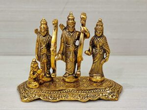 Brass Ram Darbar Idol Lord Rama Laxman and Sita Statue for Temple Ram Darbar Murti for Pooja
