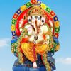 Resin Singhasan Ganesh Ganesha Ganpati Murti Idol Statue Sculpture (13") | Pooja Idols | Home Decor
