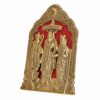 Antique White Metal Lord Ram Darbar Idol For Home Decor and Puja Article(25.4 cm x 15.24 cm) (GOLD)