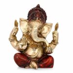 Brass Ganesha Idol Sculpture - Handmade Hindu God Elephant Statue