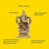 100% Pure Brass Lord Ganesha Idol 6.8cm | Ganesh Idol for Home Decor | Ganesh Murti | Yellow Antique Finish