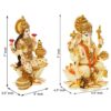 Efinito,7",Goddess Lakshmi Ganesha Statue Marble Lakshmi Ganesha Statues Pair of Lakshmi Ganesh Idol Sculpture Lord Ganesha Laxmi murti for Diwali Pooja, Multicolor