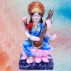 Goddess Maa Saraswati Idol for Temple/Home/Office (Blue, 18cmx10cmx08cm),, fabric