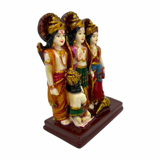 Ram Darbar with Sita, Laxman and Hanuman Statue/Idol/Figurine/Murti Made of (Composite Marble & Washable Colors) for Home/Temple/Office/Car/Mandir - (14x10x6 Cms)