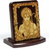 Wooden Carving Hanuman Ji Idol Car Dashboard with Japa Mala (4 cm x 7.5 cm x 7 cm, Brown)