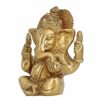 Brass Lord Ganesha Ganpati Religious Statue Idol Ganesh Murti Home Decor for Puja Size - Height 4.5 Inches.
