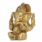 Brass Lord Ganesha Idol Statue for Home Decor and Puja - Height 4.5 Inches