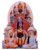 Kolkata Goddess Shri Maha Kali, Ramakrishna Paramahamsa & SarDevi Divine Holy Blessing Wood & Plastic Statue/Photo Frame with Backstand (Size- 4.5 inch X 6 inch)- Multicolor