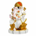 Marble Dust Lord Ganesha Idol, 9.5 Inches, Multicolor, 1 Piece