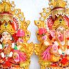 Clay Laxmi Ganesha Pair Idol 18 cm Multicolour, 2 Pieces