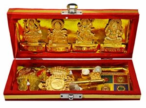Metal Brass Sri Dhan Laxmi -Kuber Bhandari Yantra (Gold_1.5 Inch X 2.3 Inch X 1.1 Inch)