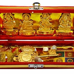 Metal Brass Sri Dhan Laxmi -Kuber Bhandari Yantra (Gold_1.5 Inch X 2.3 Inch X 1.1 Inch)