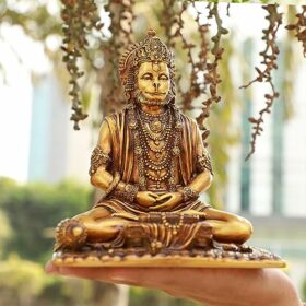 Hanuman | Hanuman Murti | Meditating Hanuman Idol | Murti Statue for Gift | Meditating Lord Hanuman Idol Resin Decorative Figurine Will Illuminate Your House