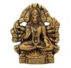 Metal Panchmukhi Hanuman Murti (Gold, 16 CM)