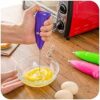Handheld Milk Frother, Mini Milk Foamer Stainless Steel Battery Operated Soft Touch Premium Drink Mixer with Frother Stand for Coffee Hot Milk, Coffee Foamer, Egg Beater, Hand Blender