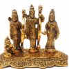Lord Ram Darbar Idol Metal Showpiece Hindu Religious Idols Ram Sita Laxman Hanuman Murti Golden Oxidized (Antique)