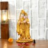 Radha Krishna ji Jugal Jodi Murti Poly Resin, Marble Crush for Home Mandir Temple Showpiece Idol Statue Gifts Home Decor Temple Pooja Golden