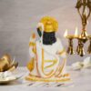 White Veer Bajrangbali Hanuman Idol 8 Inch Polyresin for Home Pooja Room