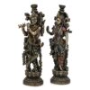 38 Cm Large Radha Krishna Idol Statue Figurine Showpiece - Bronze Color