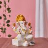 Marble Dust Ganpati Idol, Vinayaka Statue, Ganpati Decorative Statue, Ganpati Idol, Ganesh Idol for Pooja Room, Ganesha Statue - White 7 inch Ganpati Idol