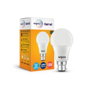 Garnet 10W LED Bulb for Home & Office |Cool Day White (6500K) | B22 Base|220 degree Light coverage |4Kv Surge Protection |400V High Voltage Protection |Energy Efficient | Pack of 1