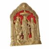 Antique White Metal Lord Ram Darbar Idol For Home Decor and Puja Article(25.4 cm x 15.24 cm) (GOLD)