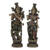 38 Cm Large Radha Krishna Idol Statue Figurine Showpiece - Bronze Color